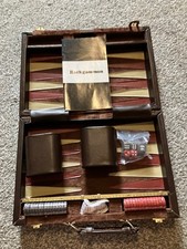 Gino Ferrari Vintage Backgammon Travel Set Brown Collectible Retro