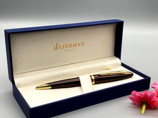 Waterman Carène Marine Amber Ballpoint Pen Gloss Brown with 23k Gold Clip Boxed