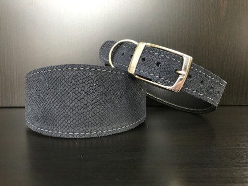 Large leather dog collar - leather, lined