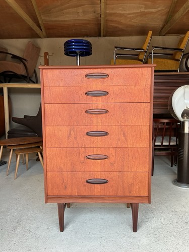 Mid century teak chest of - mid-century,