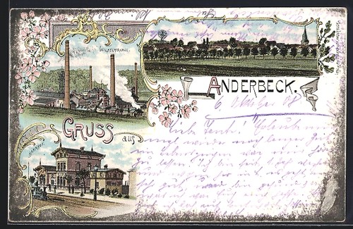 Lithograph anderbeck train - lithograph, of
