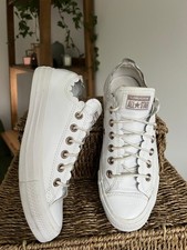 Converse Dainty Ox White Trainers Scalloped Edge Size UK 5