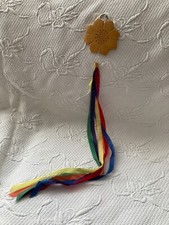 Rainbow Ribbon Wooden sunflower Mobile/Wall hanging