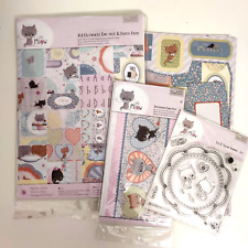 Papermania Little Meow craft die cut set combo bundle with clear stamps