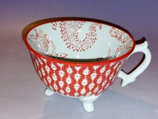 Joyye Footed Mug Red and White Pattern 