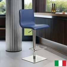 Peressini Rio Blue Faux Leather Gas Lift Bar Stool - MG58 (SRP £519) *UNUSED*