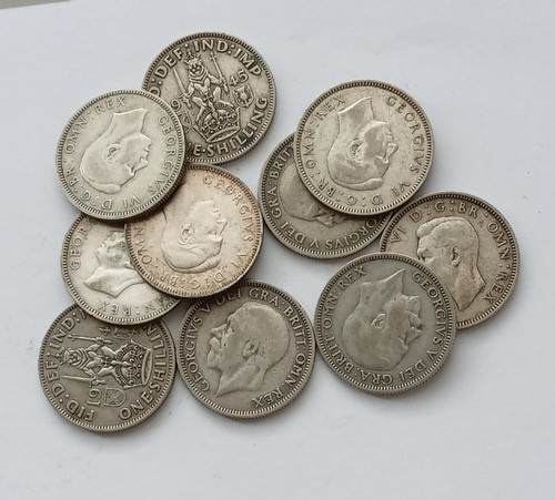 Pre 1947 silver shillings - 1947,