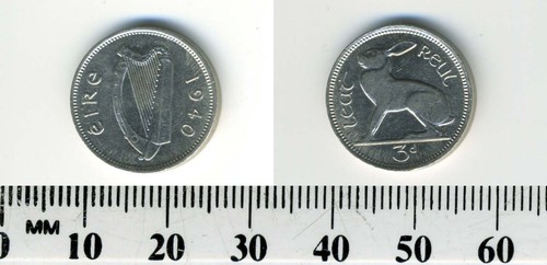 Ireland 1940 pence nickel - ireland,