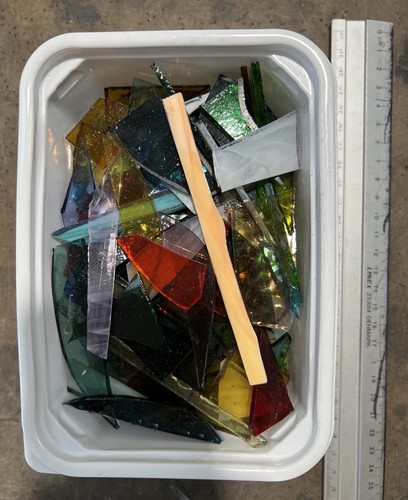 1kg stained glass offcuts - stained,