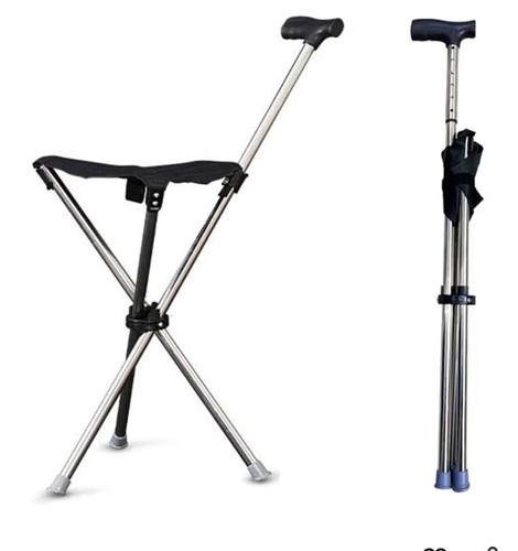 Foldable stool with cane bases - with,