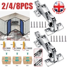 2/4/8Pcs 165 Degree Cabinet Hinges Soft Close Kitchen Cupboard Wardrobe Door UK