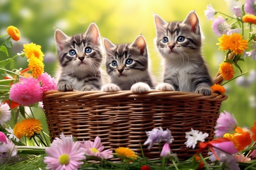 Cute kittens cat canvas - kittens,