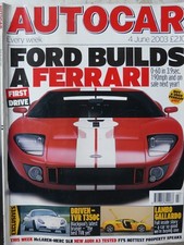 AUTOCAR 03/06/04 AUDI A3 TVR T350C LAMBORGHINI GALLARDO FORD GT