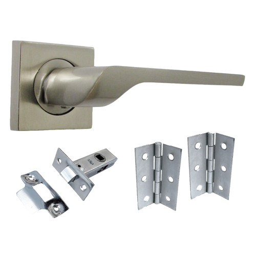 Uno door handle satin nickel - door,