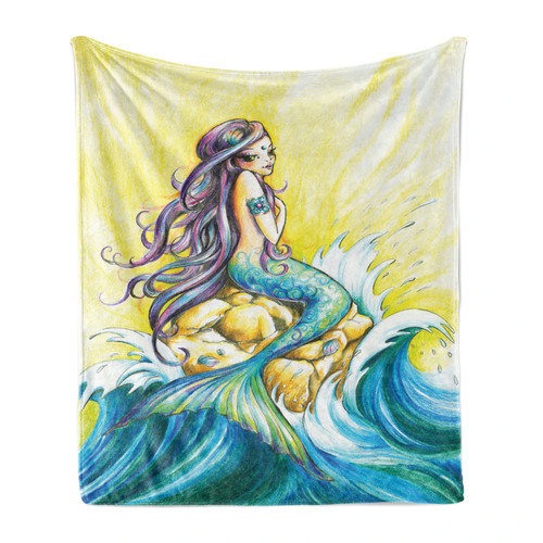 Mermaid soft flannel fleece - mermaid,