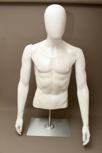 Gloss white male mannequin - white,