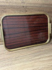 Kaymet Anodized Aluminum Serving Tray Gold Vintage 18”x12" hostess trolley? sh3