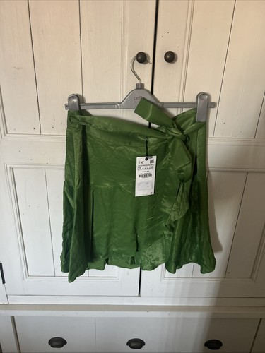 Zara green wrap mini skirt - zara,