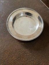 Church Altar Paten Communion Plate Silver IHS Engraving Lovely