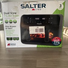 Salter Dual Air Fryer Non-Stick Digital LED Touch Display 6 Functions 7L 2300W