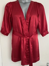 Victoria's Secret Red Satin Short Length Robe Dressing Gown Cover-Up Medium