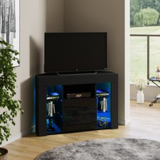 Corner TV Stand Cabinet Black