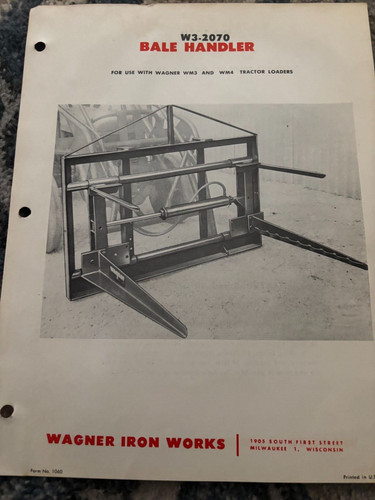 Wagner iron works 2070 - works, bale