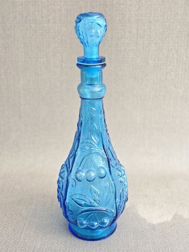 Vintage mcm empoli blue glass - mcm,