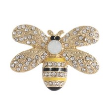 Metal Diamante & Enamel Bee