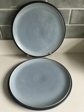 2x Denby Blue Jetty - Dinner Plates - 27cm (10.5")   Pristine 
