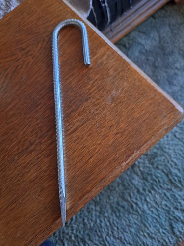 Galvanised steel tent pegs - steel,