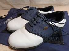 Stylo Leather Golf Shoes Navy Blue Leather And White - Size UK 5