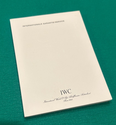 Iwc hardcover booklet - iwc, warranty