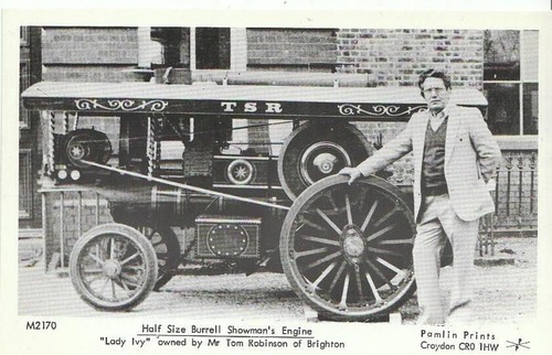 Steam engine postcard half - steam,