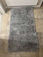 Rug 149x81cm Silver Long Fibre