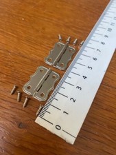 2 Mini Tiny Small 25mm Butterfly Hinges Screws Dollhouse Jewelery Cigar Wood Box