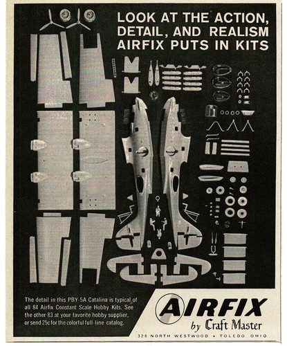1966 airfix model plane kit - model,