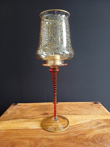 Mid century glass hurricane - mid,