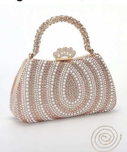 Crystal pearl evening clutch - evening,