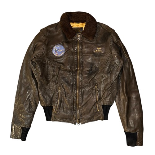 Vintage avirex leather jacket - leather,