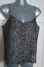 Love label  vest top size 12 black silver sparkly spaghetti straps