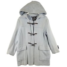 Gloverall Womens Light Blue Wool Duffle Coat Size UK 16