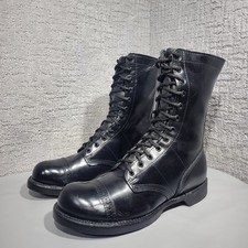 Corcoran R03183 Men's Size 10D Black Leather Military Jump Boots Made in USA