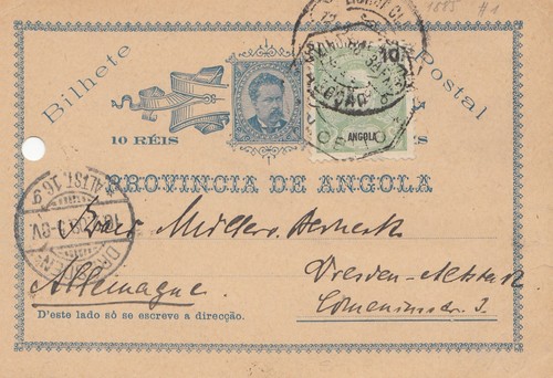 Angola 1908 post - post, card