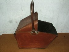 Vintage Antique Copper Coal Bucket Scuttle