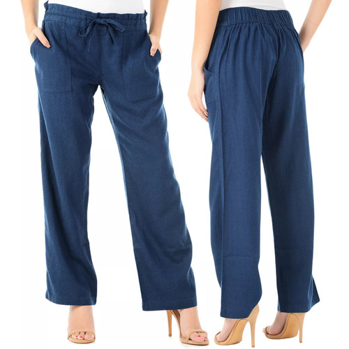 Ladies linen trousers - linen,