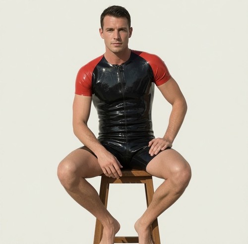 Black red latex - &, catsuit