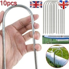 10X Heavy Duty Trampoline U-Shaped Metal Wind Stake Pegs Tent Ground Anchor UK