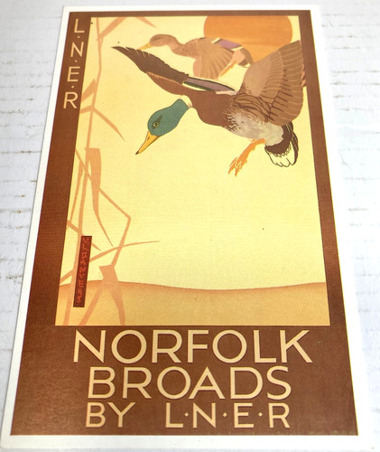 Postcard railway lner norfolk - railway,