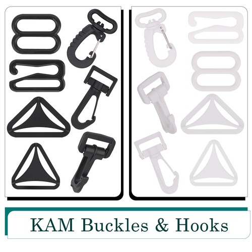 Plastic swivel hooks white - plastic,